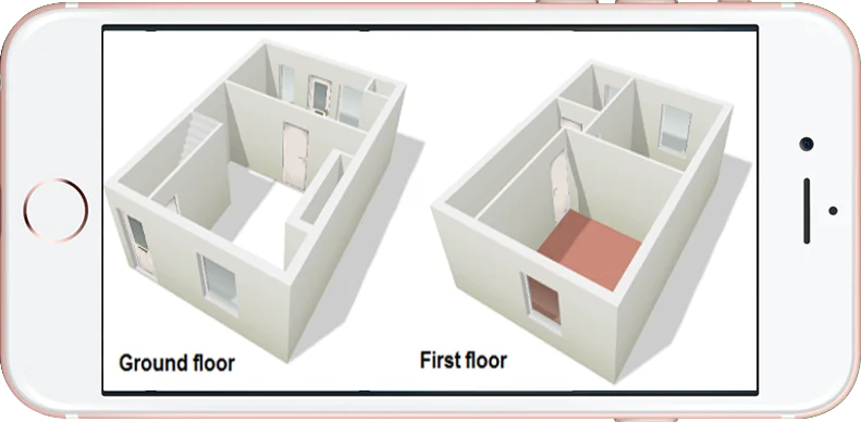 Image of phone with floorplan